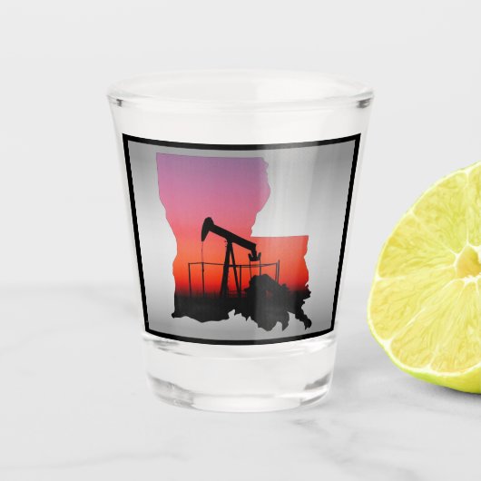 油ウェルポンプジャックルイジアナ形 ショットグラス (正面)