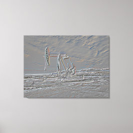 油ウェルポンプ（ポンプジャック）ユニット(エンボスの外観) キャンバスプリント