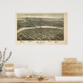 油シティペンシルバニア1896アンティークパノラママップ ポスター (キッチン)