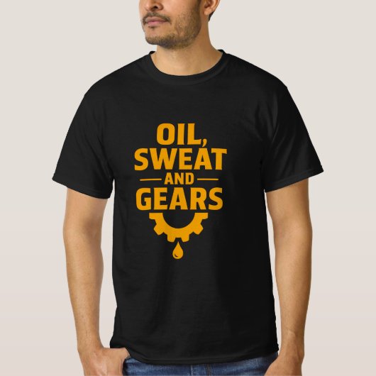 油スウェットとギア自動整備士Tシャツ Tシャツ (正面)