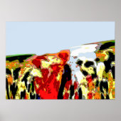 "油スピル"海の色の抽象芸術 ポスター (正面)