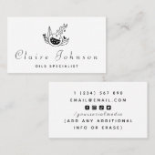 油スペシャリスト魔法クラシックポーション黒白 名刺 (正面/裏面)