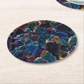 油スリックスクエア紙コースター ラウンドペーパーコースター (アングル)