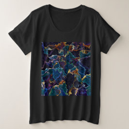 油スリックプラスサイズTシャツ プラスサイズTシャツ