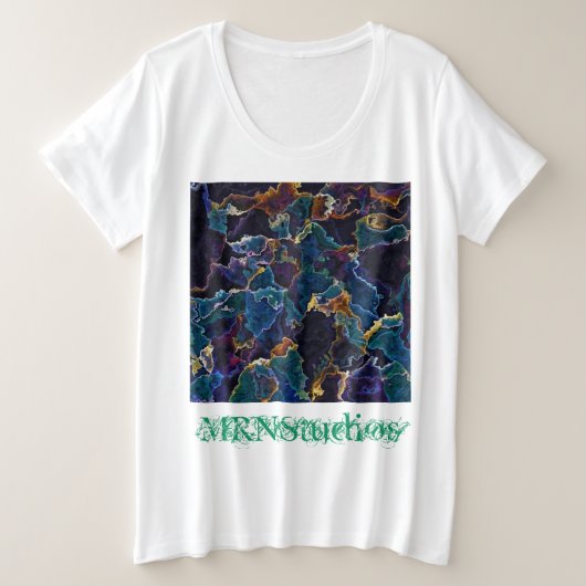 油スリックプラスサイズTシャツ プラスサイズTシャツ (デザイン正面)