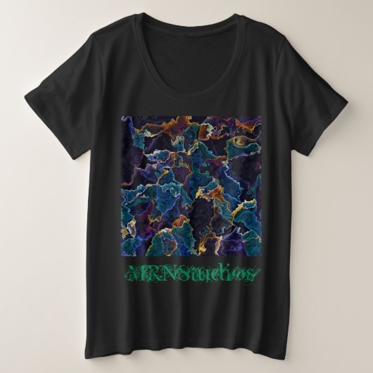 油スリックプラスサイズTシャツ プラスサイズTシャツ (デザイン正面)