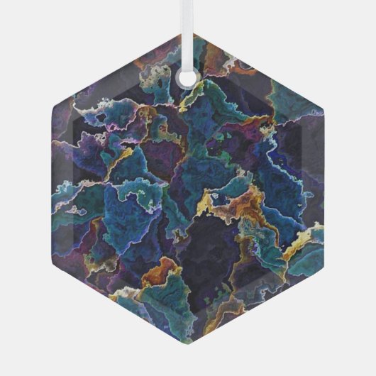 油スリック ガラスオーナメント (正面)