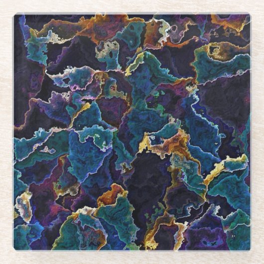 油スリック ガラスコースター (正面)