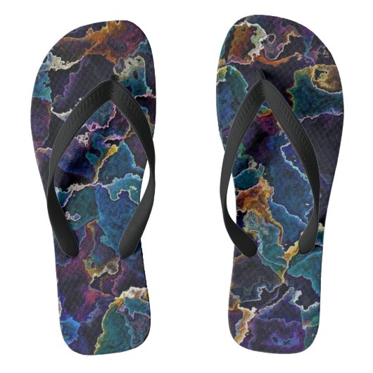 油スリック ビーチサンダル (フットベッド)