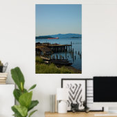 油タンカー&壊れた波止場プリント ポスター (ホームオフィス)