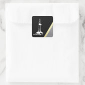 油ドリリングリグ黒、金ゴールド、メタルルック スクエアシール (バッグ)