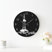油ドリリングリグ（白） ラージ壁時計 (ホーム)
