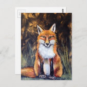 油パステルフォックス ポストカード (正面/裏面)