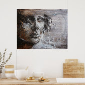 油パステル絵画セピアの暖色 ポスター (キッチン)