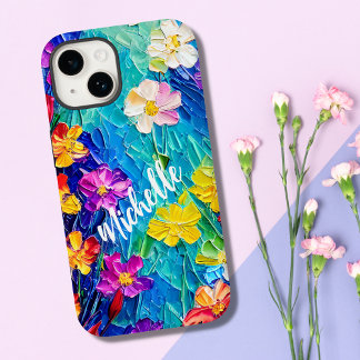 油パーソナライズされたカラフル絵花 Case-Mate iPhone 14ケース