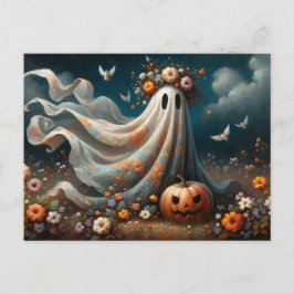 👻油ビクトリアン彩画スタイルの幽霊🎃 ポストカード