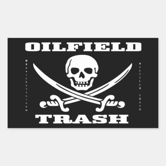 油フィールドゴミ，ディリクマン，レッドネック,油,スカル，リグ 長方形シール (正面)