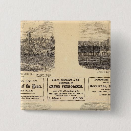 油フィールド，レジデンス 缶バッジ (正面)