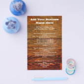 油フェイク入りウッドプランクパーソナライズされたカスタム チラシ (シングル)