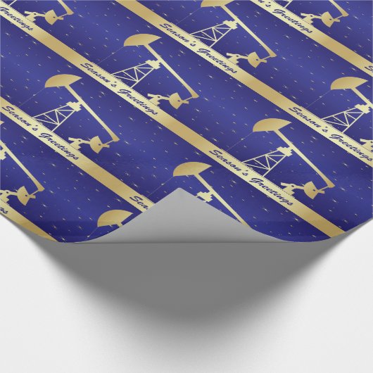 油ポンプのジャックの季節の挨拶のギフト用包装紙 ラッピングペーパー (角)