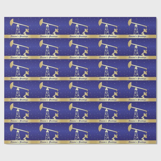 油ポンプのジャックの季節の挨拶のギフト用包装紙 ラッピングペーパー (フラット)