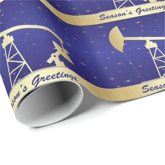 油ポンプのジャックの季節の挨拶のギフト用包装紙 ラッピングペーパー (ロールコーナー)