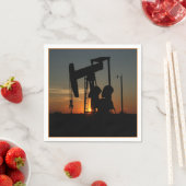 油ポンプジャックアットサンセットパーティーナプキンズ スタンダードカクテルナプキン (インサイチュ)