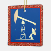 油ポンプジャッククリスマスセラミックオーナメント セラミックオーナメント (左)