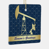 油ポンプジャッククリスマス セラミックオーナメント (右)