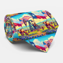 油ポンプジャックテキサス州アメリカ国旗のロングホーン・ステア