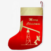 油ポンプジャックメリークリスマスレッド スモールクリスマスストッキング (裏面)