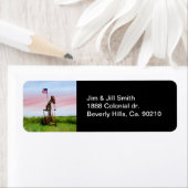 油ポンプ（米国旗） ラベル (インサイチュ)