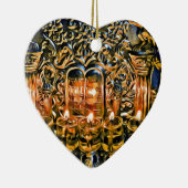 油ライトとのハヌカー(ユダヤ教の祭り)の(ユダヤ教)メノラー セラミックオーナメント (右)