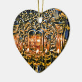 油ライトとのハヌカー(ユダヤ教の祭り)の(ユダヤ教)メノラー セラミックオーナメント (左)