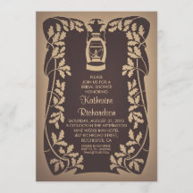 油ランタンとオークツリー素朴ブライダルシャワー