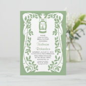 油ランタン&オークツリーラスティックブライダルシャワー 招待状 (スタンド正面)