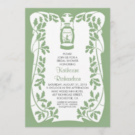 油ランタン&オークツリーラスティックブライダルシャワー 招待状