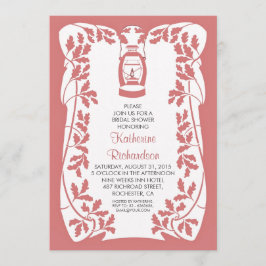 油ランタン&オークツリーラスティックブライダルシャワー 招待状