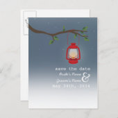 油ランプキャンピング/屋外夕べ日付を保存 案内ポストカード (正面/裏面)