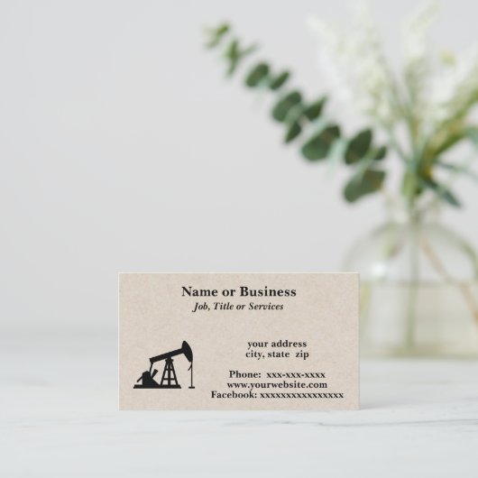 油リグシルエット 名刺 (スタンド正面)