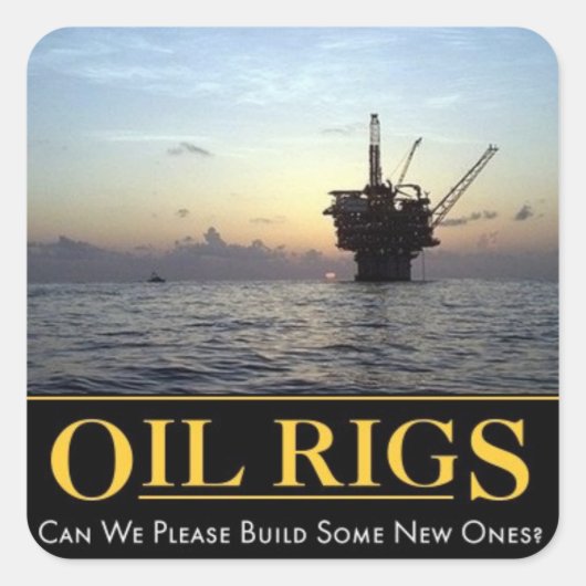 油リグステッカー、油&ガス懸命ハットステッカー スクエアシール (正面)