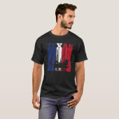 油リグテキサス州米国旗の油田ワーカーリグドリリング Tシャツ (正面フル)