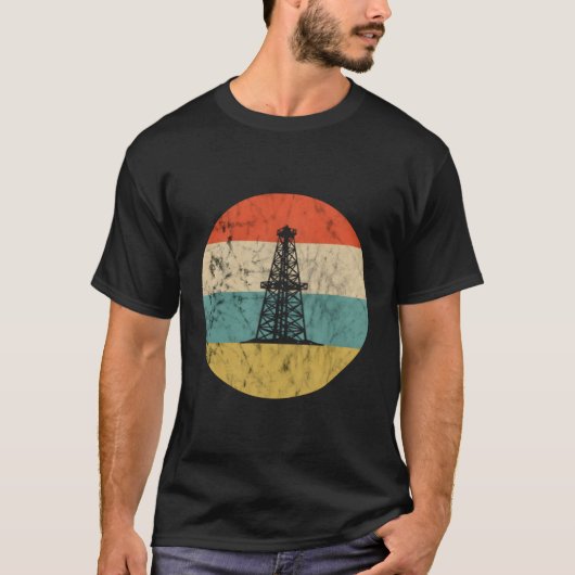 油リグ油ドリラー油油田ワーカー Tシャツ (正面)