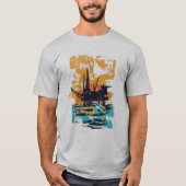 油リグ測点シルエット Tシャツ (正面)