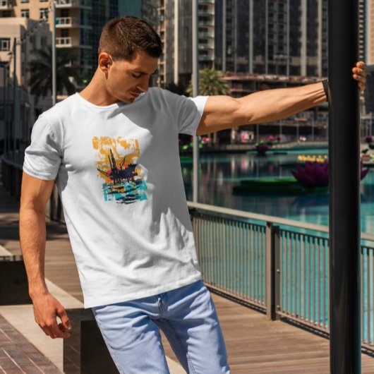 油リグ測点シルエット Tシャツ