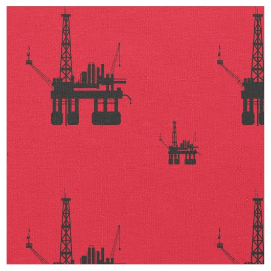 油リグ生地 – 赤 ファブリック (クローズアップ)