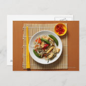 油中国の揚げ野菜をキリでかき混ぜる ポストカード (正面/裏面)