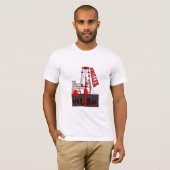 油井の穴あけ機、掘削装置のTシャツ、油田、 Tシャツ (正面フル)