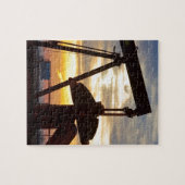 油井ポンプジャックの日の出 ジグソーパズル (横)