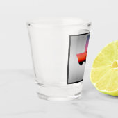 油井ポンプジャックテキサス州の形 ショットグラス (左)